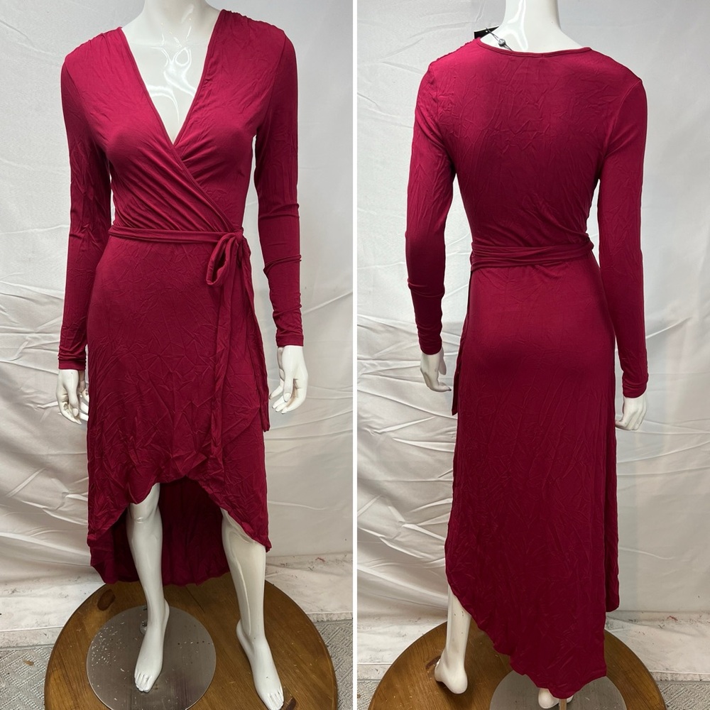 NWT Tart Collection Women’s XS Red Modal Jersey High Low Wrap Stretchy Dress